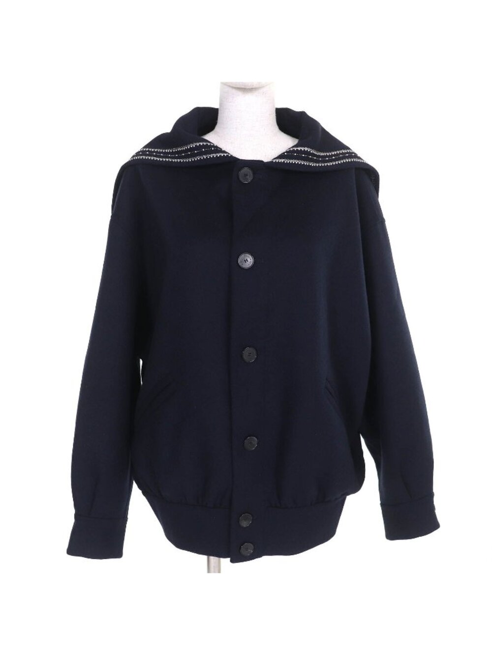 Dior Wool Rabbit Logo Studs Sailor Color Jacket 40
